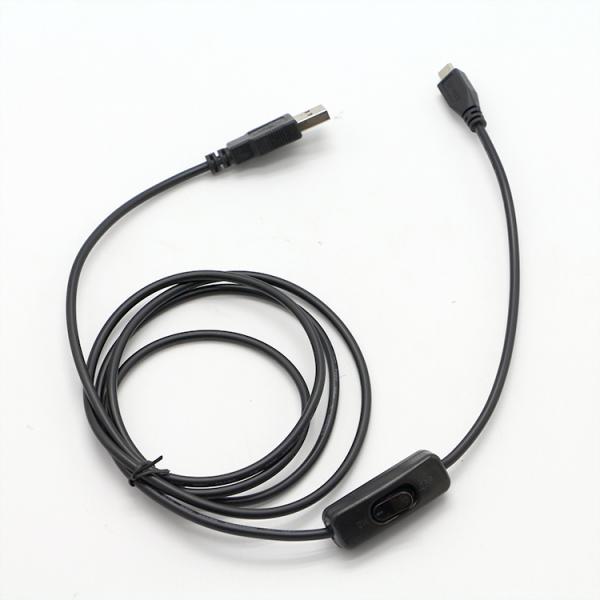 High Quality 1M ON OFF Controller Micro B to USB A Extension Cable with Switch for LED Lamp
