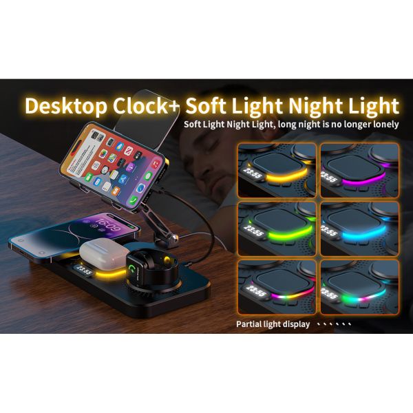 4 In 1 Wireless Fast Charger Phone Charger Stand For Iphone Foldable Wireless Charger