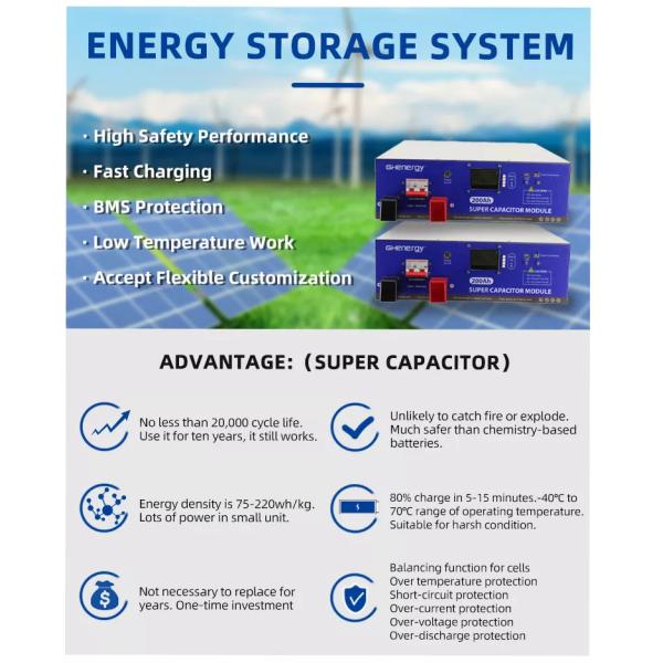 Super Capacitor Battery Module For Golf Cart 48v 200ah With Custom Color Capacity