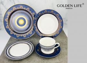 China Sunflower Porcelain 20-pc. Dinner Set Service for 4, 24K Gold-plated New Bone China Tableware on sale