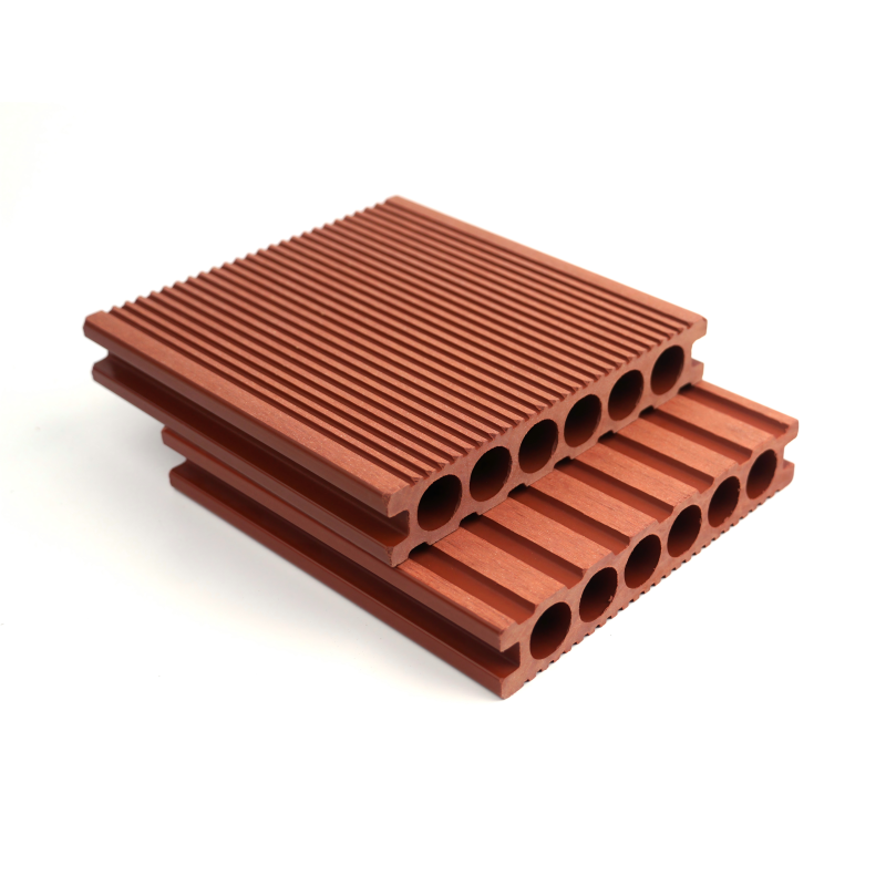 First generation circular hole vertical pattern outdoor wood plastic flooring