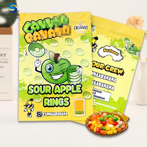Smell Proof Custom Weed Packaging Bag For Delta 8 Candy Gummies Storage