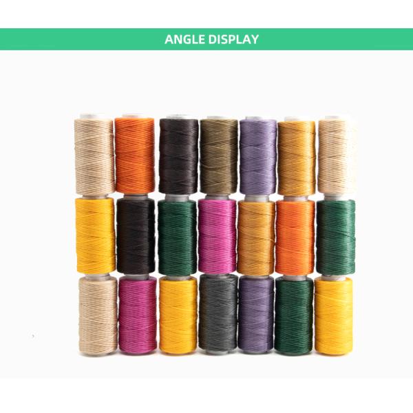 Flat Waxed Braided Thread Waterproof Black Polyester Yarn for Leatherware 0.45mm Sewing