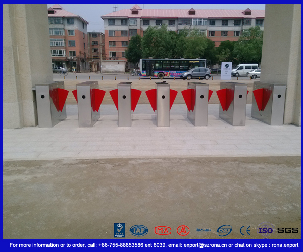 Multi - Lane Half Height Turnstiles , Optical Flap Barrier Access Control Turnstile