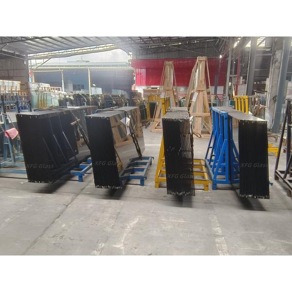 1/2'' 12mm Grey Tinted Tempered Glass For Doors Wall Partitions Table Top Building