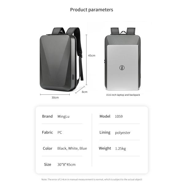 Mens Anti Theft Waterproof Business Backpack With Computer Interlayer