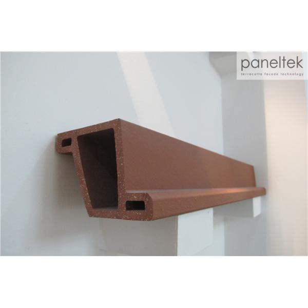 Red Terracotta Louvers Exterior Wall Cladding For Sunscreen Facade Decoration