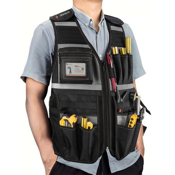 Safety Tool Bag Vest Oxford Cloth Jacket with Multi-Pockets Durable Polyester