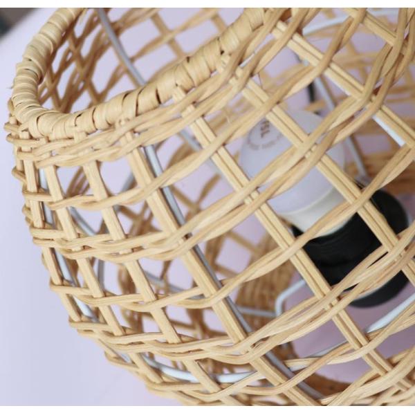 small Creative rattan ball table lamp Rattan art rattan woven bedroom decorative table lamp