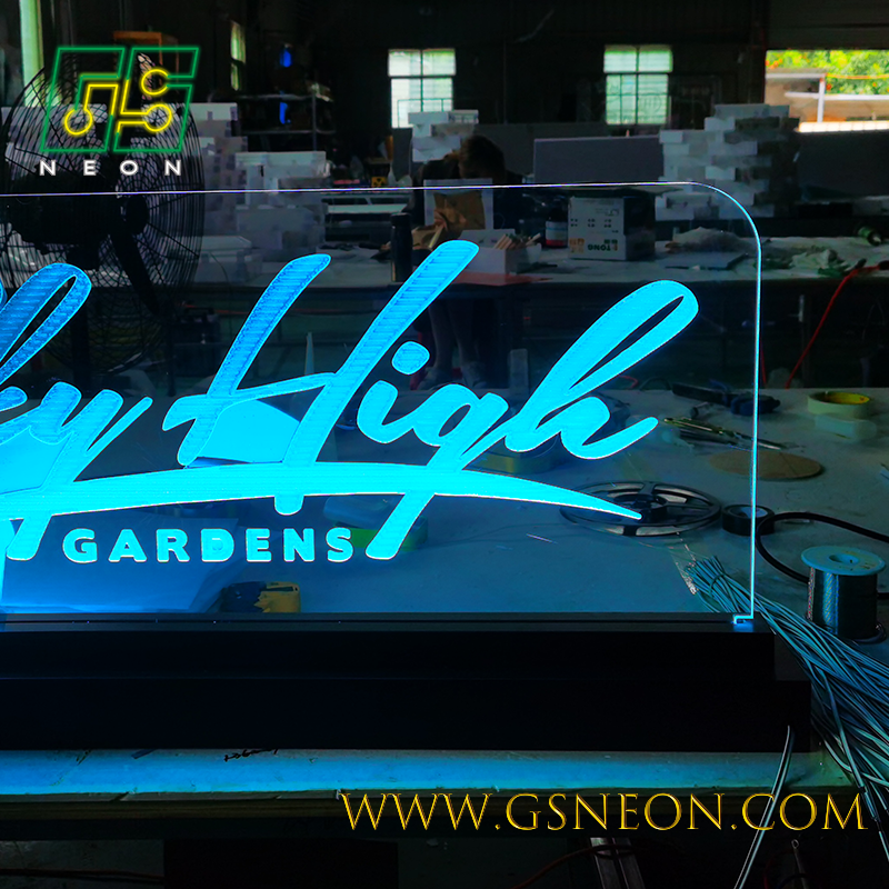 Etching LED Acrylic Sign Night Light Display For Retail Checkout Store Countertop