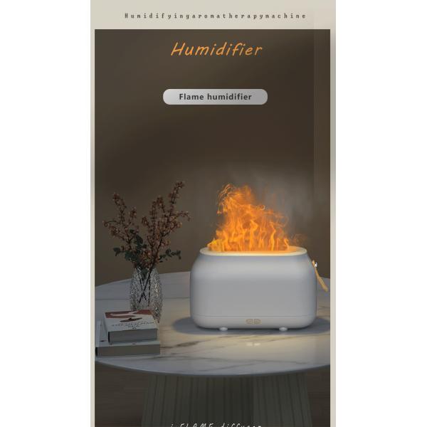 Dropshipping Humificador Rgb Light 180Ml Christmas Humidifier Ultrasonic Flame Oil Diffuser Humidifier Flame Dropshipping
