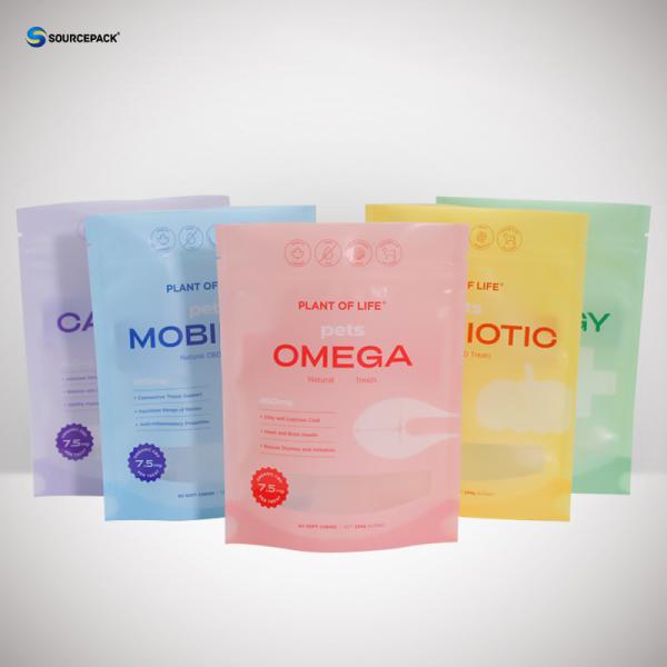 Customizable Odor Controlled Empty Weed Packaging Bags With Golden UV Metallic Enhancements