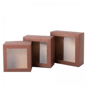 Buy cheap Food Grade Paperboard Gift Boxes , Brown Bakery Boxes With Window For Cake product