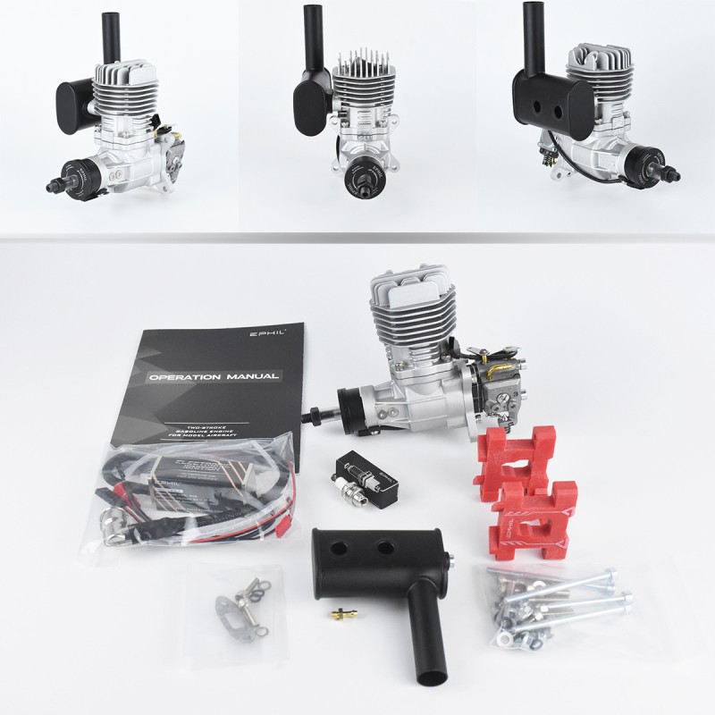 X-20Cc-S Model Aircraft Single-Cylinder Two-Stroke Side-Displacement Fixed-Wing Gasoline Engine Durable Metal Construction