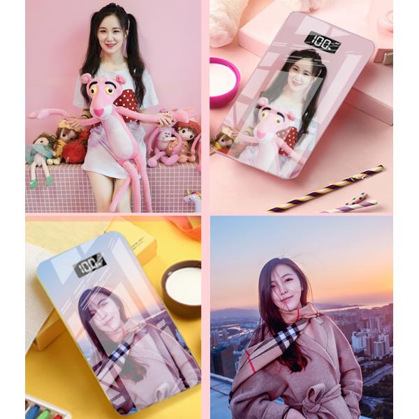 Smart Cute Fantacy Temper Glass Wireless Charging Power Bank With LED Display