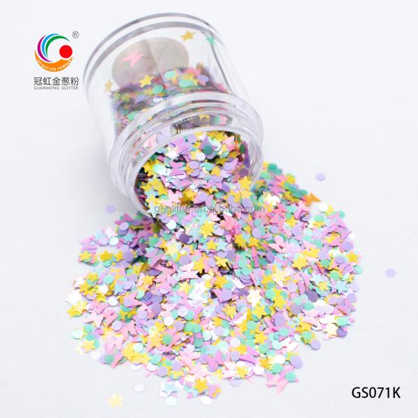 Party Decorations Funky Sugar Glitter Mixes Iridescent Rainbow Glitter Chunky Butterfly Star Heart