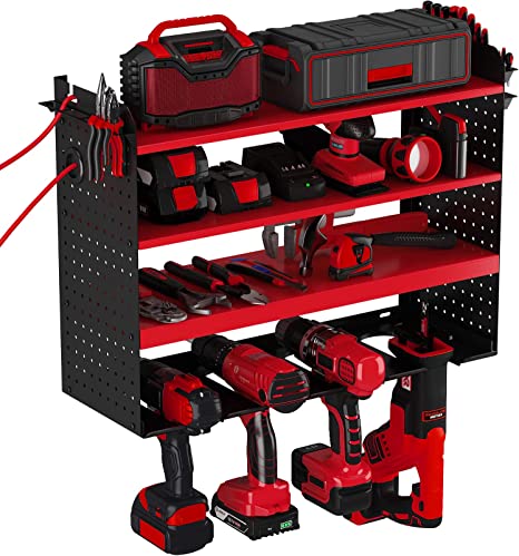 Tool Storage Rack Heavy Duty Metal Wall Mount Shelf Storage Box with Plant Fiber Type
