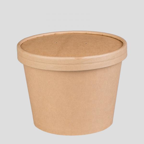 Quality Kraft paper soup bowl 18 PE coated paper disposable soup cup container for sale