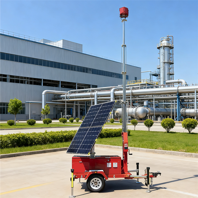 Renewable Solar Energy Light Tower Surveillance Tower with CCTV Camera Mobile Solar Light Tower