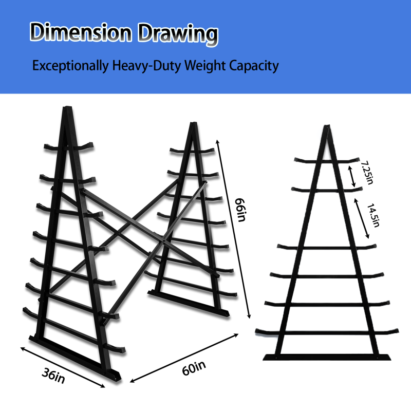 2000LBS X-Shaped Horizontal Storage Rack High Carbon Steel Anti-Rust Coating Plastic End Caps Ground Fix Holes