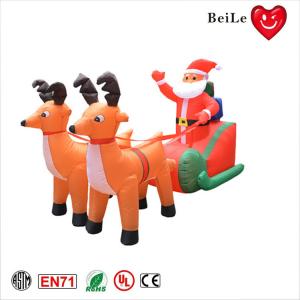 Buy cheap Christmas festival decoration two inflatable reindeer pull sled with santa claus product