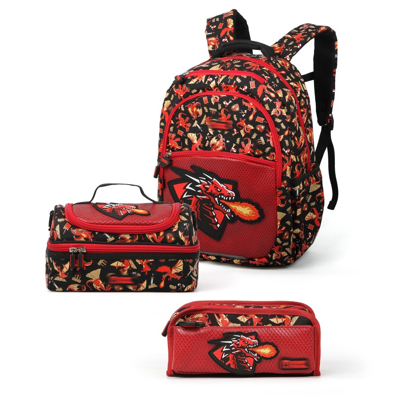 Supercute 3 In 1 Wholesale Backpack Custom School Backpack Set Lunch Bag Pencil Bag