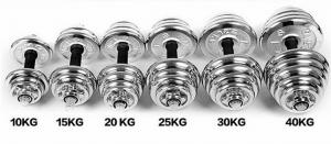 Buy cheap 10kg 20kg 30kg cast iron solid adjustbale chromed dumbbell for weight sales product