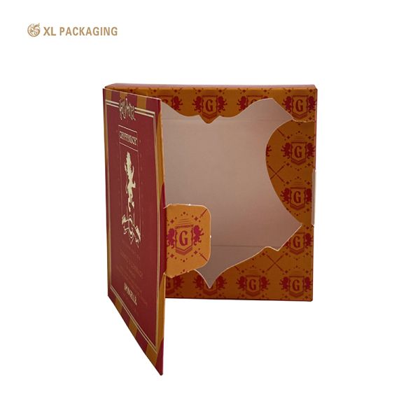 350gsm Card Paper Folding Soap Box with Gold Foil Logo and Die-Cut Window for Flat Shipping