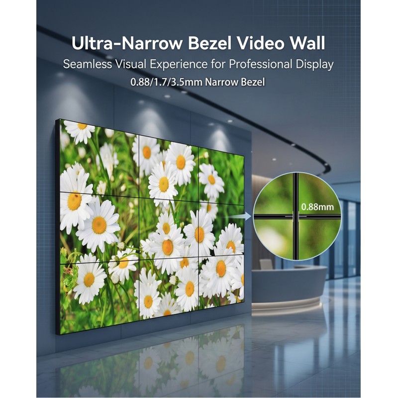 55" High Brightness LCD Video Wall 500 Nits 750 Nits Advertising Splicing Screen Seamless Commercial Display Board OEM