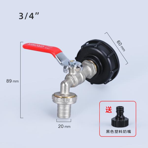 Red Handle 1/2" 3/4'' Male Thread Water Tap Bibcock for Garden Watering and Irrigation