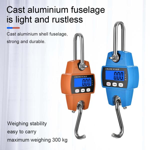 Digital Hook Scale LCD Smart Electronic Professional Waterproof Detachable Hook Industrial Scale Hanging Blue Orange