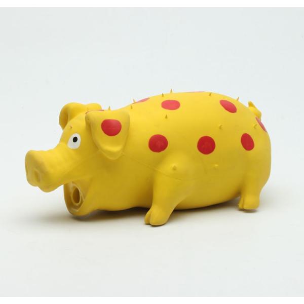 Non toxic pet toy eco-friendly Squeaky Pig Latex Toy with PP Cotton Stuffing