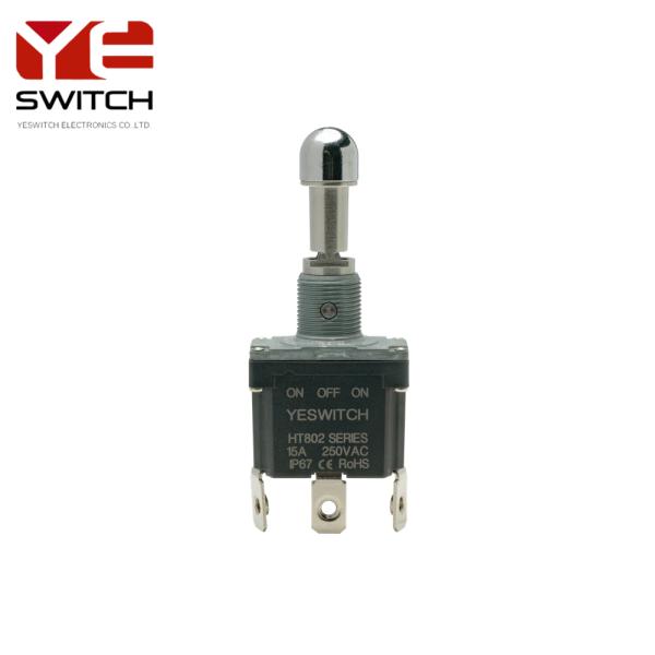 ON-OFF-ON Industrial Metal Toggle Switch Single Pole With Outer Screw Terminal