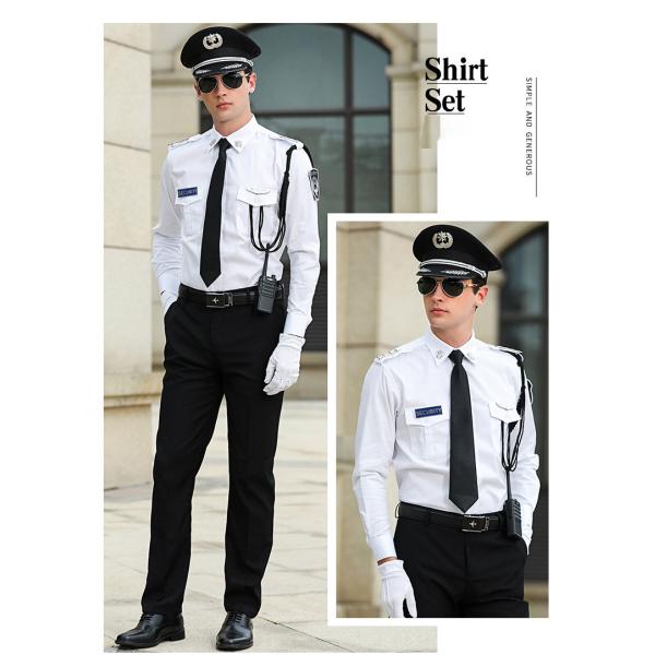 Polyester Cotton Gray Black Security Guard Uniform Set with Customized Logo Printing