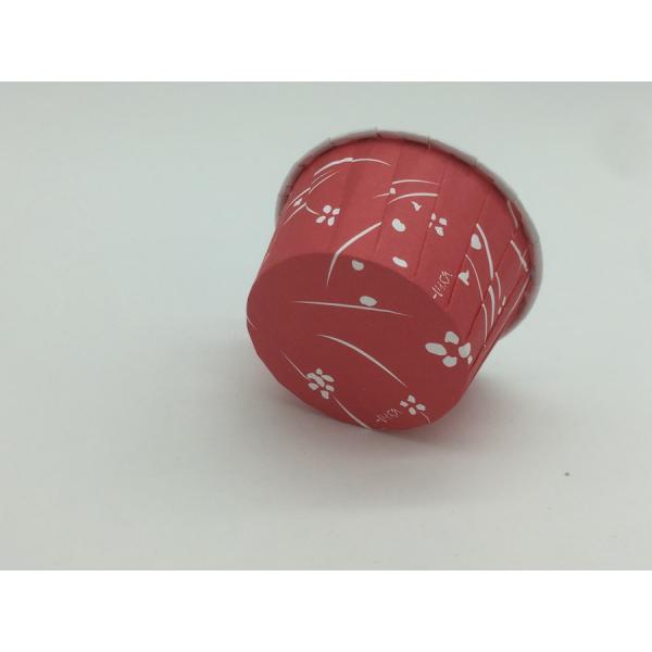 Romantic Flower PET Baking Cups Dark Red Cupcake Holders Customized Size