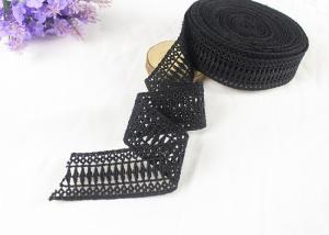 Buy cheap Black Polyester Water Soluble Lace Ribbon Border With Symmetric Geometric Figure product