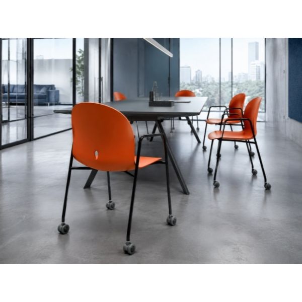 Minimalist Silhouette Stackable Training Room Chairs Ergonomics Comfortable