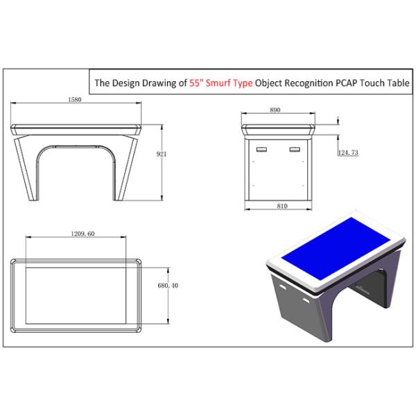 43 Inch Android Interactive Multi Touch Screen Bar Table, Smurfs Object Recognition Table