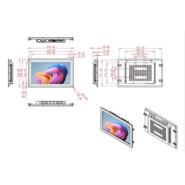 18.5-Inch Built-In Windows Monitor for Transportation Hubs and Logistics Operations