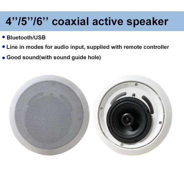 4 Inch Coaxial Speaker ABS Material Active Speaker 2×20W 12V/2A Easy Installation OEM ODM Factory Logo Customization