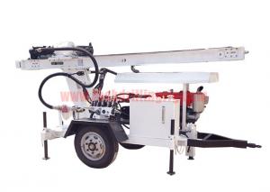 Buy cheap Trailer Mounted Hydraulic Water Well Drilling Rig 2 Wheel For DTH Air / Mud Pump Drilling product