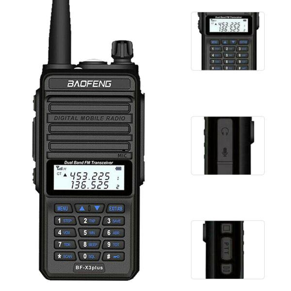 X3-Plus X3 18W Walkie Talkie 20 KM Tri-band Radio with 9500mah Battery UHF VHF Two Way Radio for Vessel Boat Sea Navigation