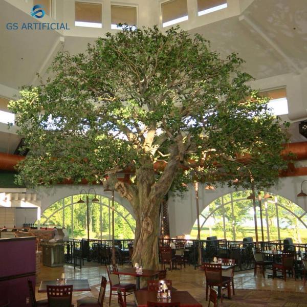 Big Artificial Decorative Trees For Restaurant / Silk Oak Tree Branches And Leaves