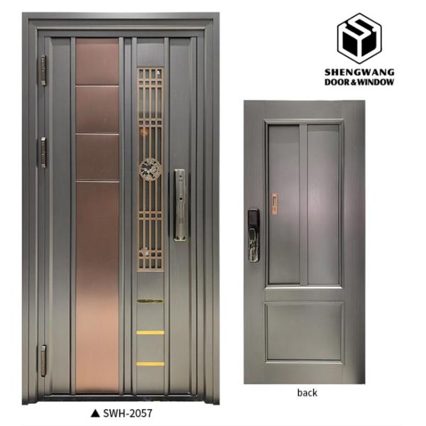 Commercial 4 X 8 Black Aluminum Interior Doors Fire Rated Metal Doors With Finishing Panel
