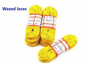 China Non Slip Durable Waxed Ice Hockey Laces ,  Custom Yellow Hockey Skate Laces on sale