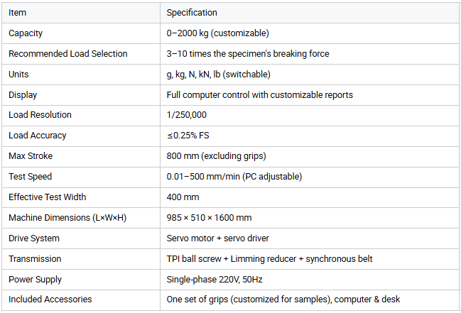 Touch Screen Universal Tensile Testing Machine Microcomputer-controlled Tensile Testing Machine Dual-column Tensile Tester