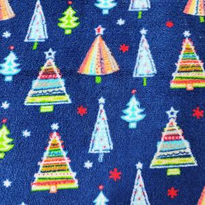 China Christmas Tree Printed Coral Flannel Fleece Fabric Warmly Double Side Polyester on sale