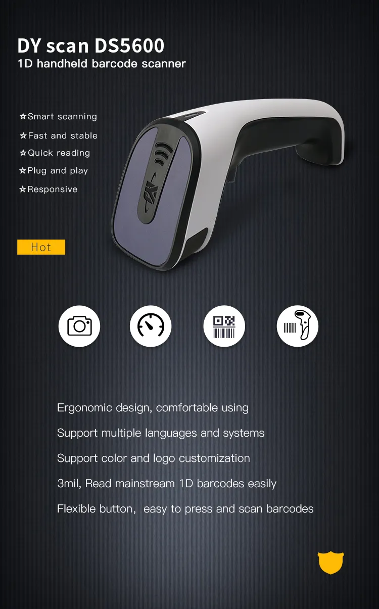Factory Direct 1d Cdd Wireless Bluetooth Handheld Barcode Scanner Transmission Distance of 30 Meters