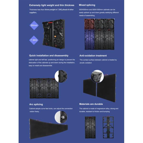 P4.81 Curved Indoor Rental LED Display Advertising Equipment 250*250mm Panel Size