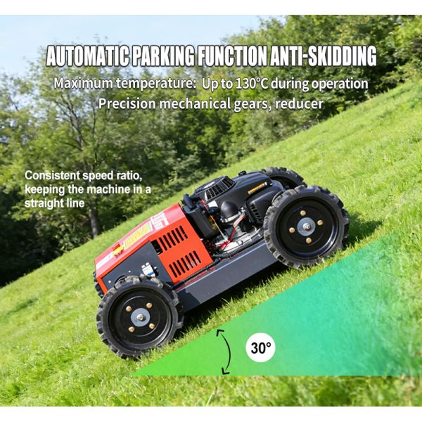 Industrial 4-Stroke Remote-Controlled Lawn Mower, Home & Agricultural Gasoline Weeder, Suitable for Land Reclamation Lawn Mower